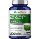 NusaPure Oregano Oil Extract 20000mg Oil 124; 200 Veggie Powder Kapsle 124; Přirozeně Occurring Carvacrol Oil 124; Non- GMO a Extract 65: 1