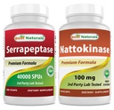 Nejlepší Naturals Serrapeptáza 40000 SPU & Nattokináza 100 Mg