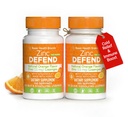 Basic Brands - Zinek Orange Defend - 100 Lozeng - Přírodní Orange Flavor Zinc- Lozenges - Imunitní boost, Studená pomoc, Non- GMO, zinkový acetát a vitamín C - 2-Pack