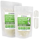 XPRS Nutra Vegan Velikost 000 Separated Capsules - 500 Hrabě Premium Prázdné Caps Separated in Bags - Clear Prázdné kapsle - 000 pilulky pro DIY Supplement Filling