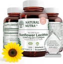 Natural Nutra Sunflower Lecithin 2000 mg dodatek, podporuje Kojení Moms s plugged Mléko Duct Relief, Játra & Brain Health Booster, Soy Free, Non- GMO, gluten- Free, 120 Softgels (3 balení)