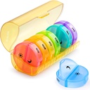 Sukuos Large Weekly Pill Organizer 2 krát denně, Daily Pill Box 7 Day Easy to Open with Double Protection, AM PM Pill Case for Medicine / Vitamin / Fish Oil / Supplementary (Yellow)