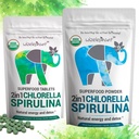 Chlorella Spirulina Powder Organic + Spirulina Chlorella Tablety CARL 124; Organic CARL 124; bohaté na chlorofyl CARL 124; Zelené Superfood Powder & Tablety Bundle