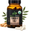 Organic Muscle Tongkat Ali pro muže, 500mg - Čisté & Potenciální USDA Eurycoma Longifolia Root Doplněk 60 Počet - Wild Grown Men 's Health Hormon Podpora mužského výkonu, Drive & Energizer