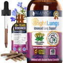 Bright Lungs - Lung Detox Supplement podpory pomoci udržet celkové Lung & Respirační zdraví - Grindelia, Lobelia, Licorice, Wild Cherry & Více!