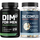 Testosteron zink Complex & 300mg DIM doplněk pro muže pro Estrogen Metabolismus a Testosteron Supplement 124; Microbeadlet zink dodatek (60 Služeb) s DIM Complex pro muže (60 Služeb)
