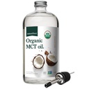 Natural Force Organic MCT Oil - Čistá skleněná láhev - Vyrobeno ze 100% Coconut Oil vylisované z chladu + Certified Keto, Paleo, Kosher, Vegan & Non- GMO - Laboratoř testována na kvalitu a čistotu - 32 Ounce