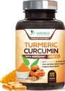 Kurkumin dodatek 1950mg - 95% Kurkuminoidy s organickou kurkumou & BioPerine Black Pepper Extract pro nejlepší absorpci, Nature 's Vegan Joint Support, Non- GMO, Lahvička v USA - 120 Kapsle