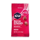 GU Energy Chews, Strawberry Energy Gummies with Electrolytes, Vegan, Gluten- Free, Kosher, 20 mg kofeinu, a Dairy-Free On- theBean Energy for any Workout, 12 sáčků (24 Servings Total)