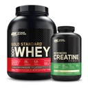Optimum Nutrition 100% Gold Standard Whey Protein Powder: Double Rich Chocolate (5 liber) s mikronizovaným Creatin Monohydrát Powder, Neochucené (120 Služeb) - Bundle Pack