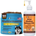 Natural Dog Company Wellness Bundle pro psy, Salmon Oil pro psy, multivitamin a dodatek, Itch Relief