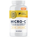 Viméries Micro-C ® Vitamin C Kapsle - 500 mg na kapslí, podporuje imunitní zdraví *, podporuje výrobu kolagenu, podporuje zdravé kosti *, Kosher, Vegan & gluten- Free, Value Size 300 Kapsle