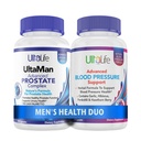 ULTALIFE Men 's Health Duo - 2 Lahve - Jeden Prostate Support Complex se Saw Palmetto & Beta Sitosterol & Jeden vysoký krevní tlak dodatek s česnekem & Hawthorn Berry Fast- působící kapsle pro muže