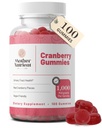 Matka Nutrient Cranberry Gummies dodatek pro ženy a děti - Močové Tract Health - Méně Tart & 90% méně sladké, gluten- Free, Non-GMO, Vegan - Čisté Cranberry Extract 1000mg - 100 Počet.