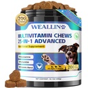 Pes Vitamíny - 25- in-1 Dog Vitamíny a doplňky Multivitamin s Glucosamine Probiotika Omega-3 Puppy Multivitamin Žvýkadlo pro Coat, srdce, HIPS & Joints, Digestion & imunitní systém 200ks