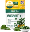 Sunlit Nejlepší USDA Organic Premium Chlorella Tablets 500 Tabs UB 124; 100% čisté Chlorella Superfood dodatek High in Protein, Chlorofyl, Vitamíny, & Minerály UN 124; Podporuje dobré zdraví, wellbeing & Recovery