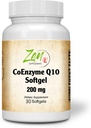 Zen doplňky Coenzyme Q10 200mg - Coq 10 in Vitamin E Oil - Antioxidant Support, Heart Health, Energy, Health Cholesterol - Non- GMO & gluten Free 30- Softgel