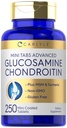 Carlyle Glucosamine Chondroitin MSM PHARMA124; 250 Mini tablety PHARMAD 124; Advanced Formule with Turmeric PHARMAD124; Non- GMO, gluten zdarma