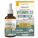 Organic Vitamin D3 10 000 IU - Plant D3, Vegan, Max Strength Sublingual Liquid D3 Drops - 200% Vyšší absorpce, 100% Plant- based Cholekalciferol Form & Vegan D3, Nastavitelné dávkování (30 Služeb)