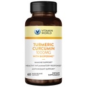 Vitamin World Kurkumin 1000mg, BioPerine Black Pepper Extract pro lepší absorpci, 95% Kurkuminoidy, Kurkumin dodatek pro antioxidant a společnou podporu, gluten- Free, 60 Kapsle