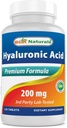 Nejlepší naturals Hyaluronic Acid 200 mg 120 tablet (Non- GMO, gluten zdarma) - Podporuje mladistvé zdravé kůže a zdravé společné funkce (120 Počet (balení po 1))