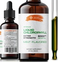 Kapky tekutého chlorofylu - přírodní extrakt chlorofylinu sodného - Čištění a podpora imunitního systému a energie přirozeně - Vegan, Non- GMO dietní zeleně tinktura - 2 fl. Oz láhev