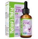 Nature 's Nutra Happy Zinek, Premium Liquid Zink pro dítě, kojence, děti a děti, TRAACS Chelate Zinek, vysoká biologická dostupnost, Non-GMO, Kosher, 2 Fl. Oz (60ml)