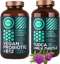 WILD FUEL TUDCA s doplňkem Mléko Thistle a Vegan Probiotic Plus B12 Všeobecná očista jater a Gut Health Bundle