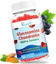 Vysoce biologicky dostupné Glucosamine Chondroitin Gummies s turmeric & MSM, Boswellia -Joint Supplement - Podpora chrupavky, flexibilita a síla - 60 Gumy