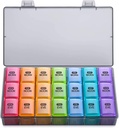 Sukuos Týdenní Pill Pořadatel 3 krát za den, Velké 7 denní Pill Box Case, Týdenní medicína Pořadatelé Box Case, Přenosný cestovní kontejner pro vitamíny rybí doplňky