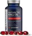 Wild Chycený antarktický krilový olej 500mg Softgels, SuperbaBoost Omega 3 dodatek, EPA & DHA, Astaxanthin, Cholin, 56% fosfolipidy, Udržitelný, No Fish Oil, Vanilla Flavor (60- Day Supply)