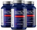100% čistý organický krilový olej 1000mg, 180- Day Supply, Omega 3, nejvyšší koncentrace 56% fosfolipidů, Wild chycen, Udržitelný antarktický Superbaboost, Astaxanthin, Omega xl, srdce, péče o pleť, žádný rybí olej