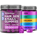 Biotinové gumy pro vlasy, kůži a nehty - Růstové vitamíny pro ženy a muže - Ztráta vlasů Gumový dodatek s extra sílu Biotin (vitamin B7), kolagen, Keratin & DHT Blocker, 60 Žvýkací medvědy