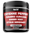 Cayenne Pepper Doplňky s Turmeric Curcumin Root, Ginger Root, Citrus Bergamot & More - Digestivní zdraví, imunitní systém, srdeční zdraví a společné zdraví - 90 Kapsle