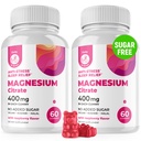 Magnesiové gumy Sugar- Free - Klidný doplněk hořčíku pro děti, podporuje klidný spánek, Sugar- Free Magnesium Citrátové gumy pro děti a dospělé (120 Počet)