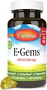 Carlson - E- Gems 400 IU (268 mg), Natural- source Vitamin E, Optimal Wellness, 140 Soft Gels