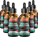 2000MG Lipozomální Glutathion Tekuté kapky, Ultra vysoká absorpce, Přírodní detoxifikace, imunitní systém & Kožní Supprot *, L- Glutathion, Vitamin C & Hyaluronic Acid, Kapsle Alternativní, 12.12 OZ