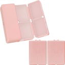 Daily Pill Organizátor, 2 Pcs 7 Kompartments Přenosné Pill Pouzdro Cestování, Skládací Design Pill Box pro kabelku držet vitaminy, Cod Játra olej, doplňky a léky-Pink