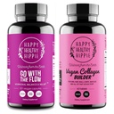 Happy Health Hippie Vegan Collagen Builder w / Hyaluronic acid & Go with The Flow Hormon Balance for Women