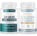Vápník D- glukarát a 400mg DIM doplněk pro zlepšení rovnováhy estrogenu hormon 124; Vegan gluten zdarma CDG dodatek (90 Služeb) s extra sílu DIM (90 Služeb)