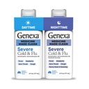 Genexa Clean Cold & Flu Daytime + Nighttime Harmony Relief, Barvy zdarma, 0% umělé přísady, Acetaminofen Fever Reducer, Cough Conpressant, Antihistamin, Organic Blueberry Flavor, 12 fl oz (2 balení)