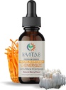 LeVITA8 Premium Houbové kapky pro dospělé - 100% přírodní Berry Flavor - Synergistická směs Lions Mane Liquid, Cordyceps Extract & B12 - Rychlé Absorbování Drop (1oz, 30 Days Supply)