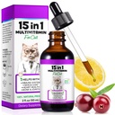 Kočka Multivitamin, 15 v 1 Kočičí vitaminy tekuté kapky doplňky pro srdeční zdraví, kosti, klouby, kůže & coat, močová měchýř, imunitní systém Podpora 60ml