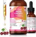 Železný doplněk pro ženy Kapky: tekutý Železný dodatek s vitaminem C B12 & kyselina listová Gentle Absorpce Energy Support Non- Constipating Formule Vegan Sugar- Free Kapky