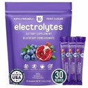 Keppi Electrolytes Powder Packets - Blueberry Pomegranate 30 Servings - No Cukr Hydration dodatek s draslíkem, hořčík, sodík - Keto, Vegan, Fasting- Friendly, Nula Calorie Hydration Packets