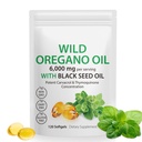 Olej Oregano Softgels - Wild Oregano Oil 6 000 mg s černým semenným olejem 200 mg Kapsle, 120 Počet, Potent Carvacol & Thymoquinone, Non- GMO, mlékárenský zdarma, gluten zdarma