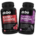 Ledviny Cleanse Detox & Activated Charcoal - Přírodní brusinky & Uva Ursi Extract na podporu ledvin, močových měchýřů a močových cest Zdraví - Kokosový Charcoal pilulky pro Stomach Gas & Bloating Support