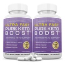 Odůvodněné laboratoře (2 Pack Ultra Fast Pure Keto Boost pilulky 1275MG Nový & lepší vzorec Obsahuje jablečný ocet extra panenský olivový olej Powder Green Tea Leaf 120 Kapsle