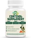 Cortisol dodatek pro ženy muži, Hormon Balance, Magnesium, Ashwagandha, Rhodiola, L-Theanine, Vitamin B6 & B12, Mood, Zaměření, Podpora spánku, Vegan 60 Kapsle
